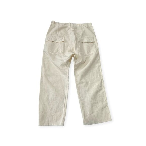 Nili Lotan Luna‎ Pants, Size 8,  Eggshell-white, Cotton And Linen-blend - Picture 7 of 14